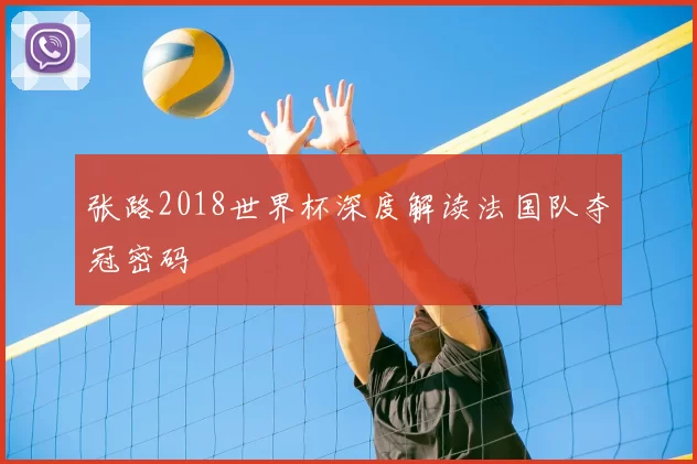 张路2018世界杯深度解读法国队夺冠密码